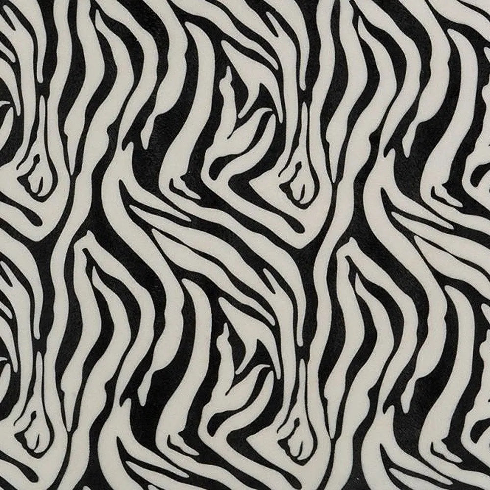 12" Black And White Zebra Iron And Resin Square Hanging Wall Tile - NOBLE HOME INTERIORS