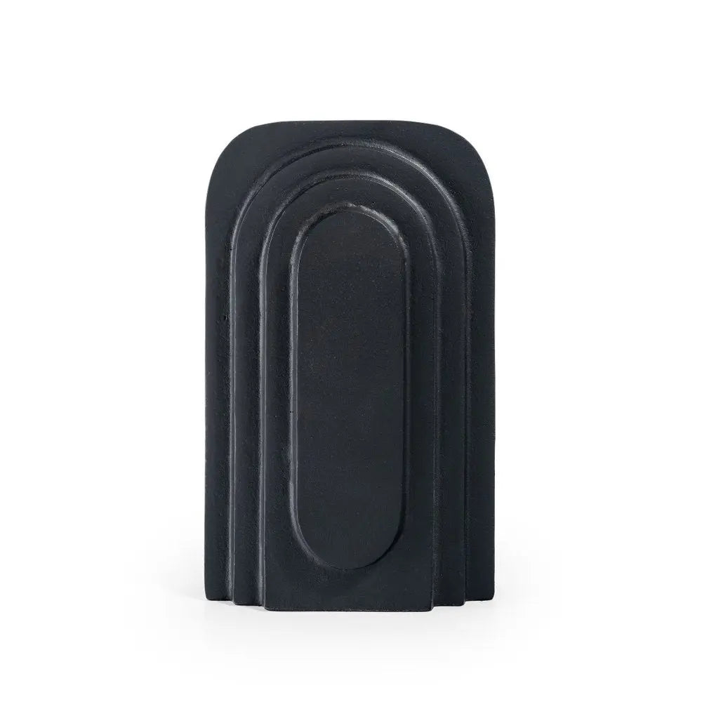 12" Black Geometric Aluminum Table Vase - NOBLE HOME INTERIORS