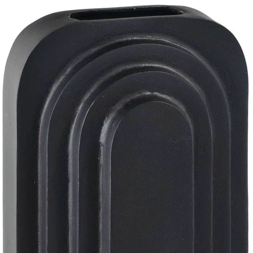 12" Black Geometric Aluminum Table Vase - NOBLE HOME INTERIORS