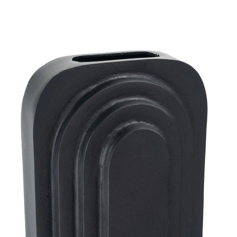 12" Black Geometric Aluminum Table Vase - NOBLE HOME INTERIORS