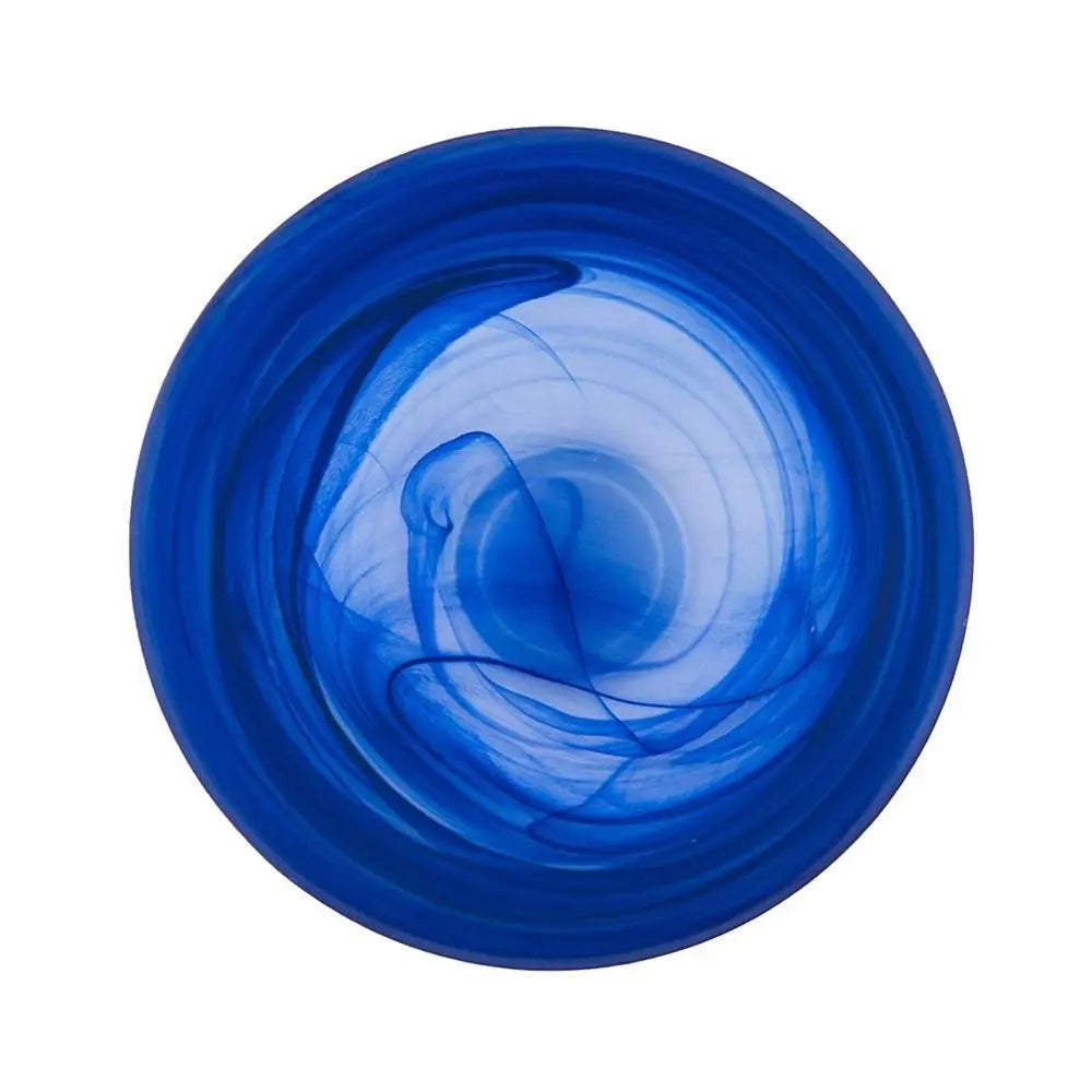 12" Blue Abstract Swirl Glass Tapered Table Vase - NOBLE HOME INTERIORS