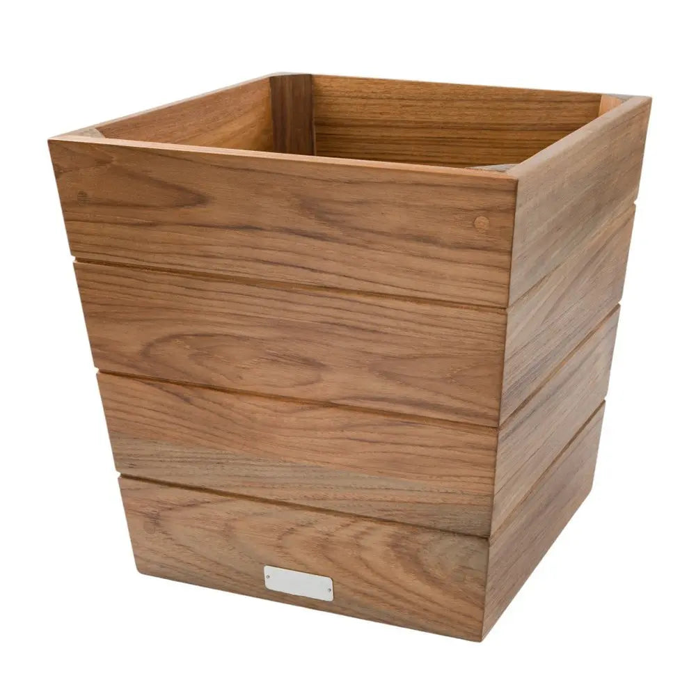 12" Brown Wood Indoor Outdoor Square Planter Box - NOBLE HOME INTERIORS