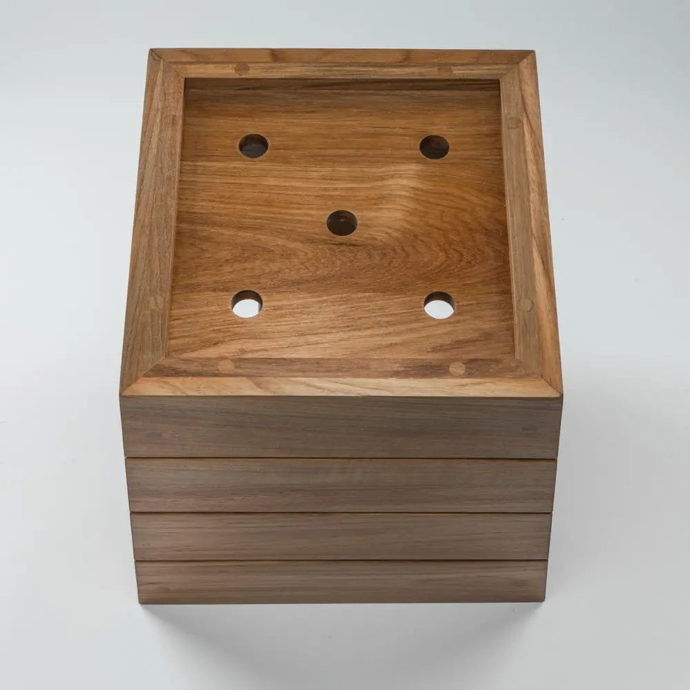 12" Brown Wood Indoor Outdoor Square Planter Box - NOBLE HOME INTERIORS