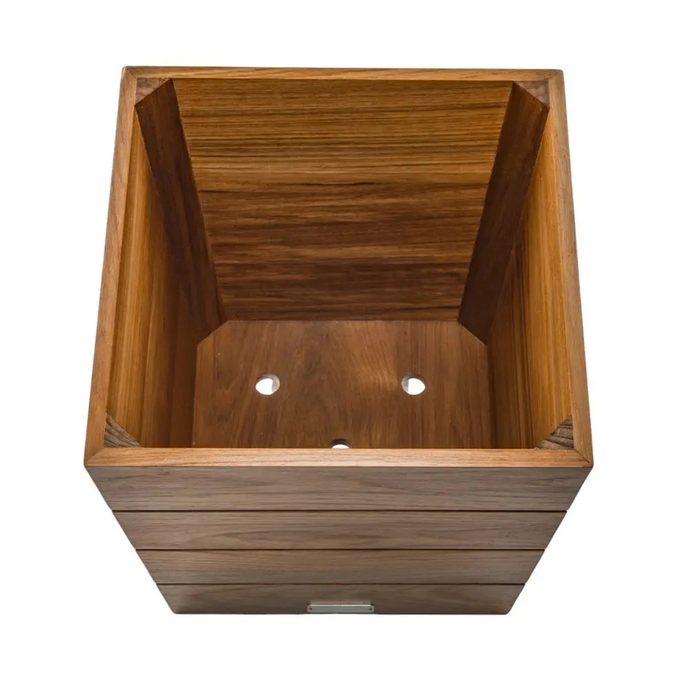 12" Brown Wood Indoor Outdoor Square Planter Box - NOBLE HOME INTERIORS