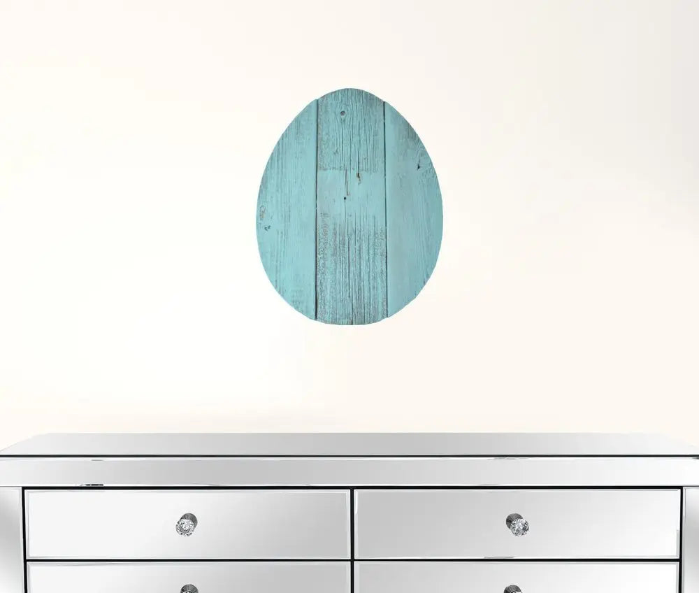 12" Farmhouse Turquoise Wooden Large Egg - NOBLE HOME INTERIORS