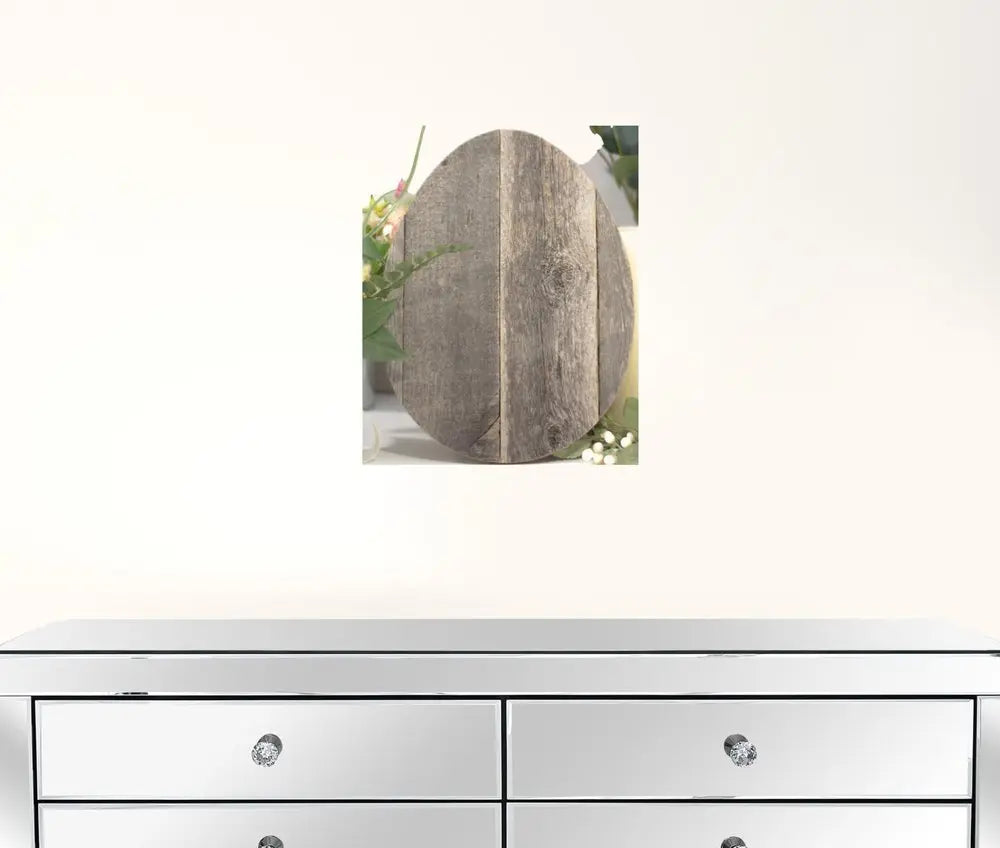 12" Farmhouse Weathered Gray Wooden Large Egg - NOBLE HOME INTERIORS