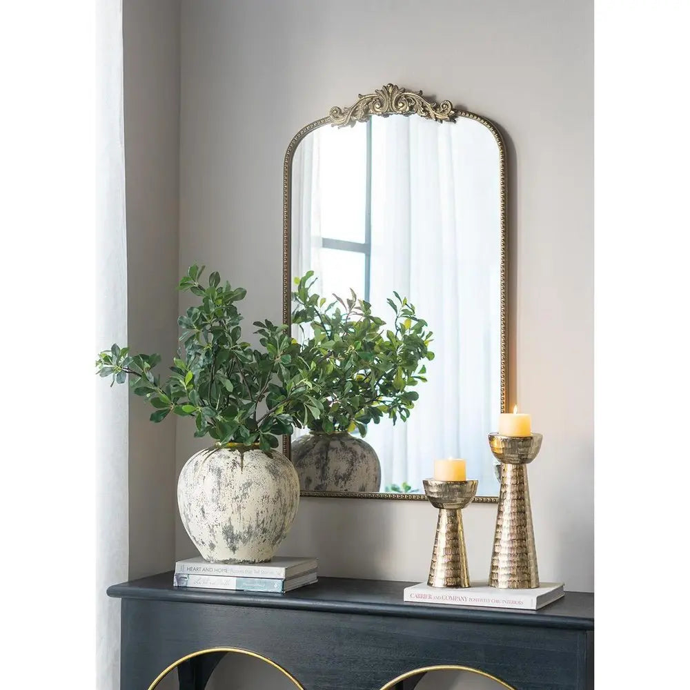 12" Gray Ivory And Gold Modern Abstract Ceramic Table Vase - NOBLE HOME INTERIORS