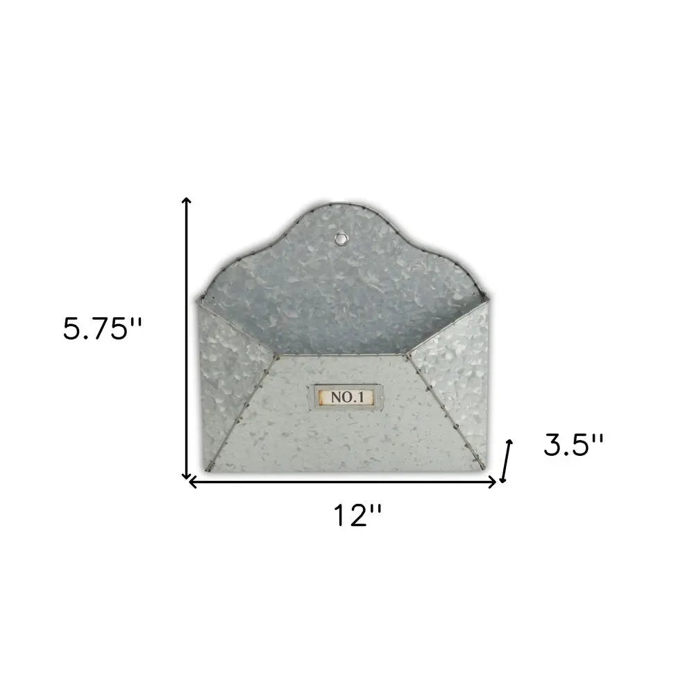 12" Gray Metal Paper Organizer - NOBLE HOME INTERIORS