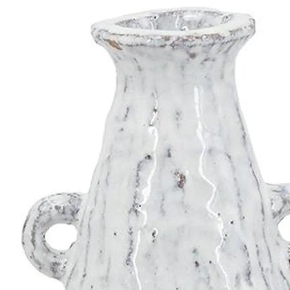 12" Ivory Terracotta Round Jug Vase - NOBLE HOME INTERIORS