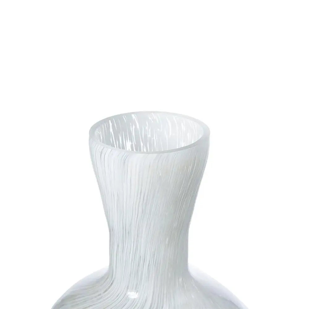 12" Opal Swirl Art Glass Cylinder Table Vase - NOBLE HOME INTERIORS