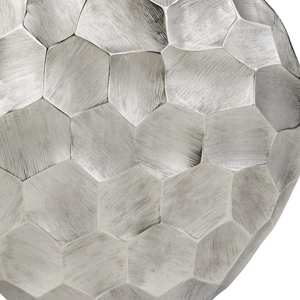 12" Silver Aluminum Cylinder Table Vase - NOBLE HOME INTERIORS