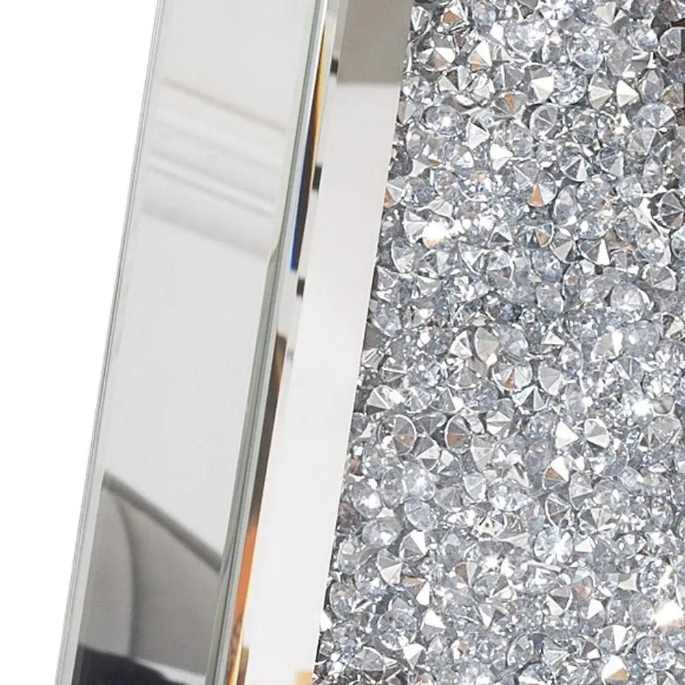 12" Silver Faux Crystal And Mirrored Glass Table Vase - NOBLE HOME INTERIORS