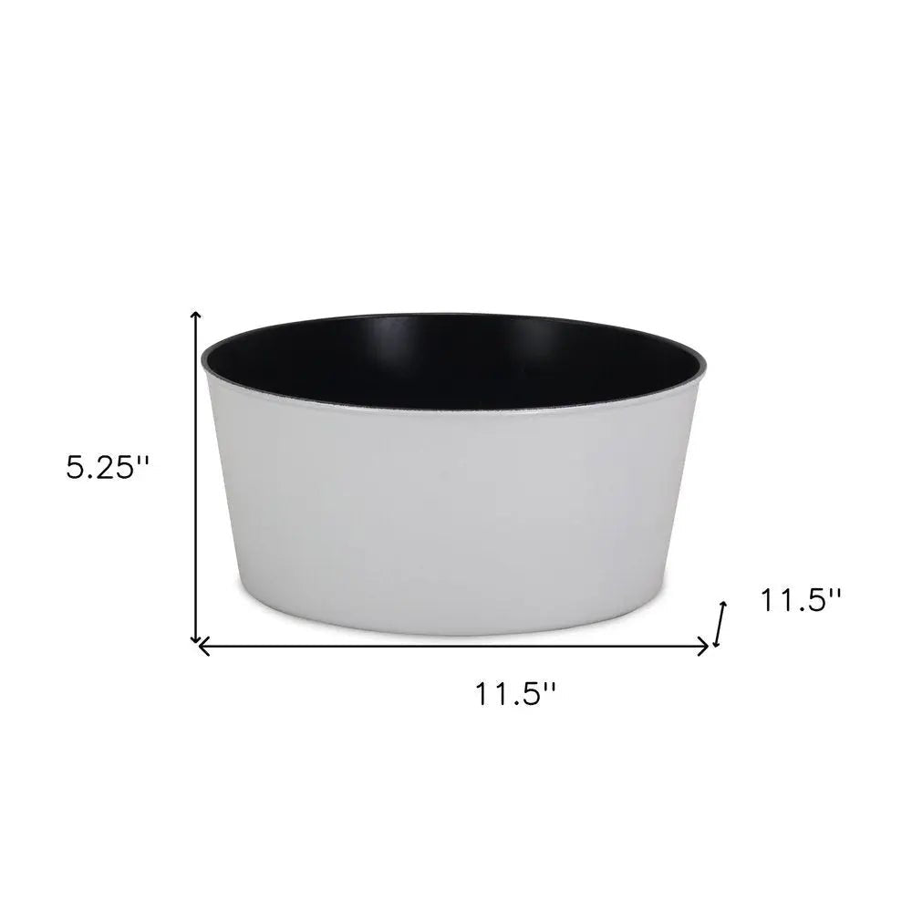 12" White Recycled Plastic Indoor Outdoor Round Pot Planter - NOBLE HOME INTERIORS