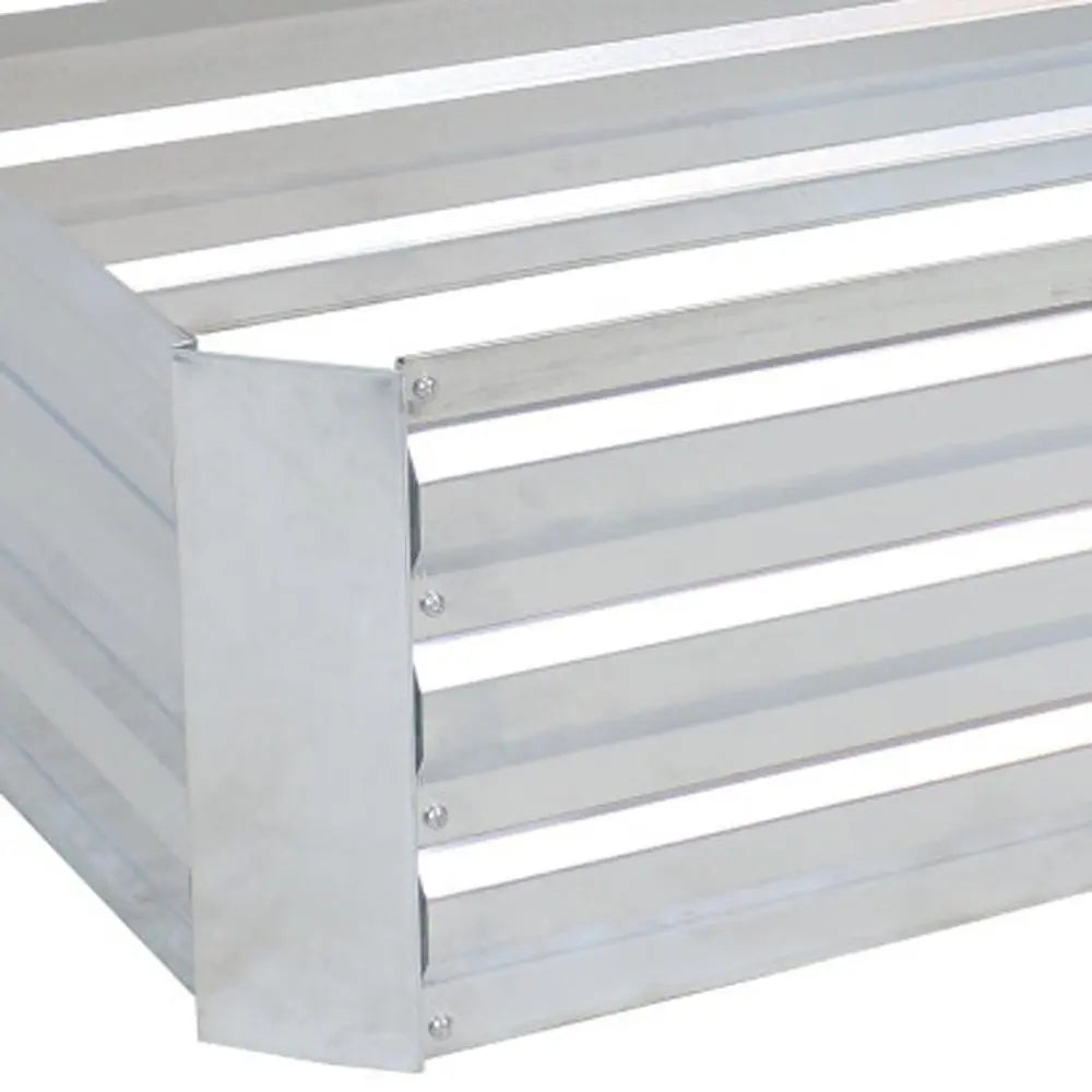 12" X 48" Silver Steel Rectangular Raised Garden Bed - NOBLE HOME INTERIORS