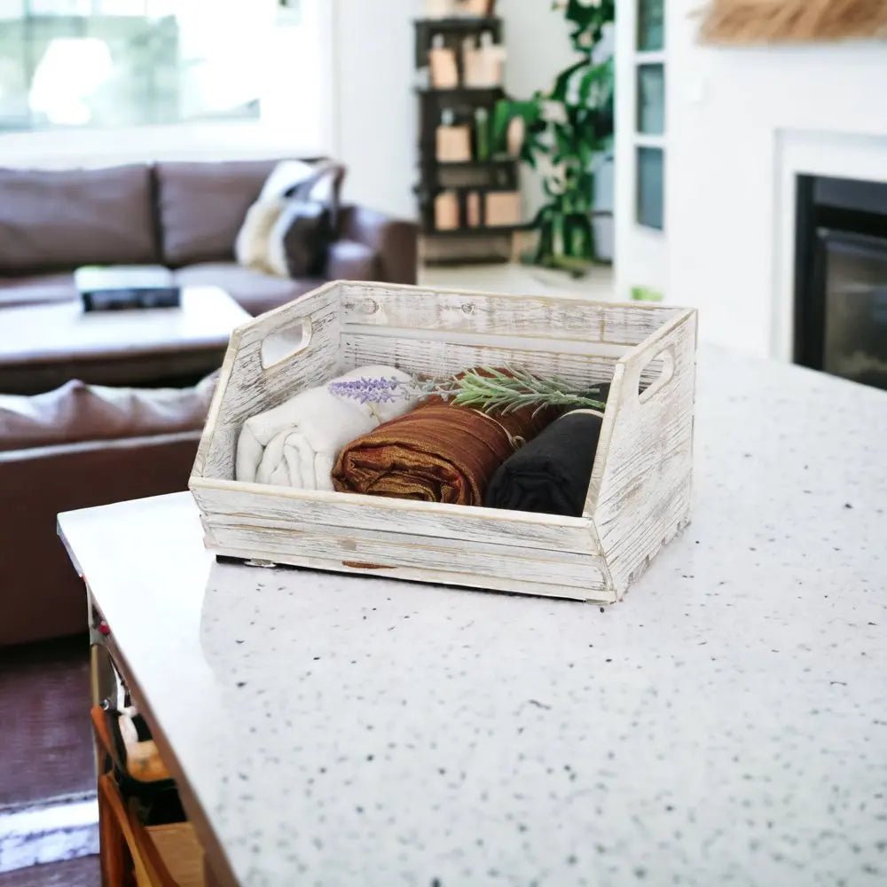 13" Gray Solid Wood Desk Organizer - NOBLE HOME INTERIORS