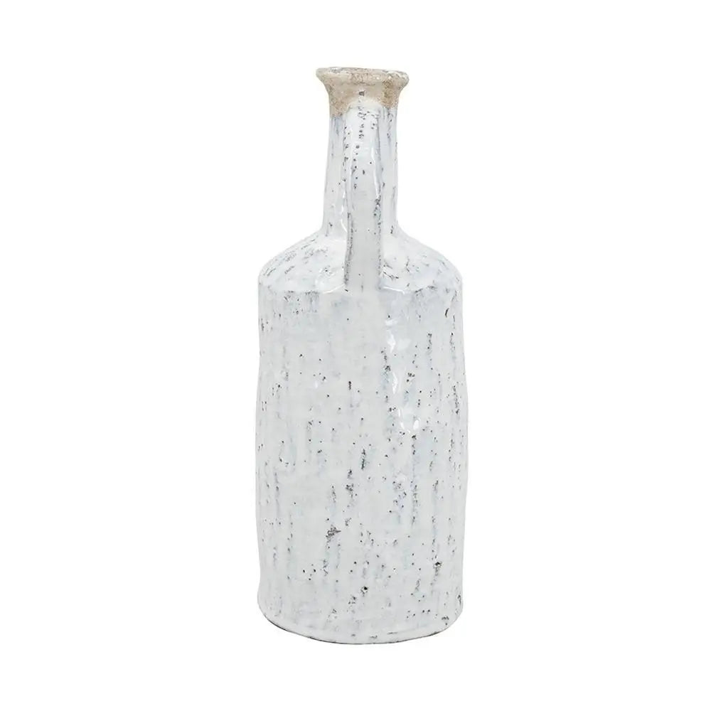 13" Ivory Terracotta Round Jug Vase - NOBLE HOME INTERIORS