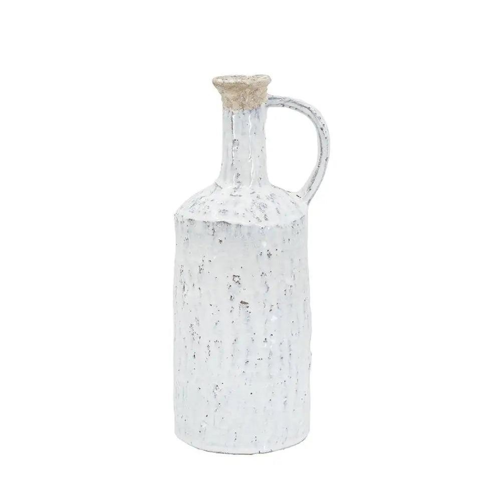 13" Ivory Terracotta Round Jug Vase - NOBLE HOME INTERIORS