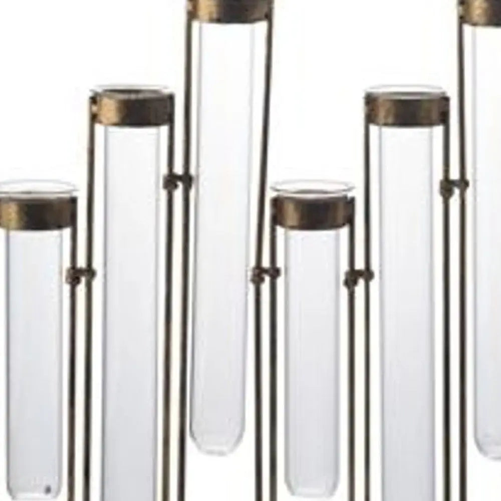 14" Bronze Tulip Enameled Cast Iron Table Vase - NOBLE HOME INTERIORS