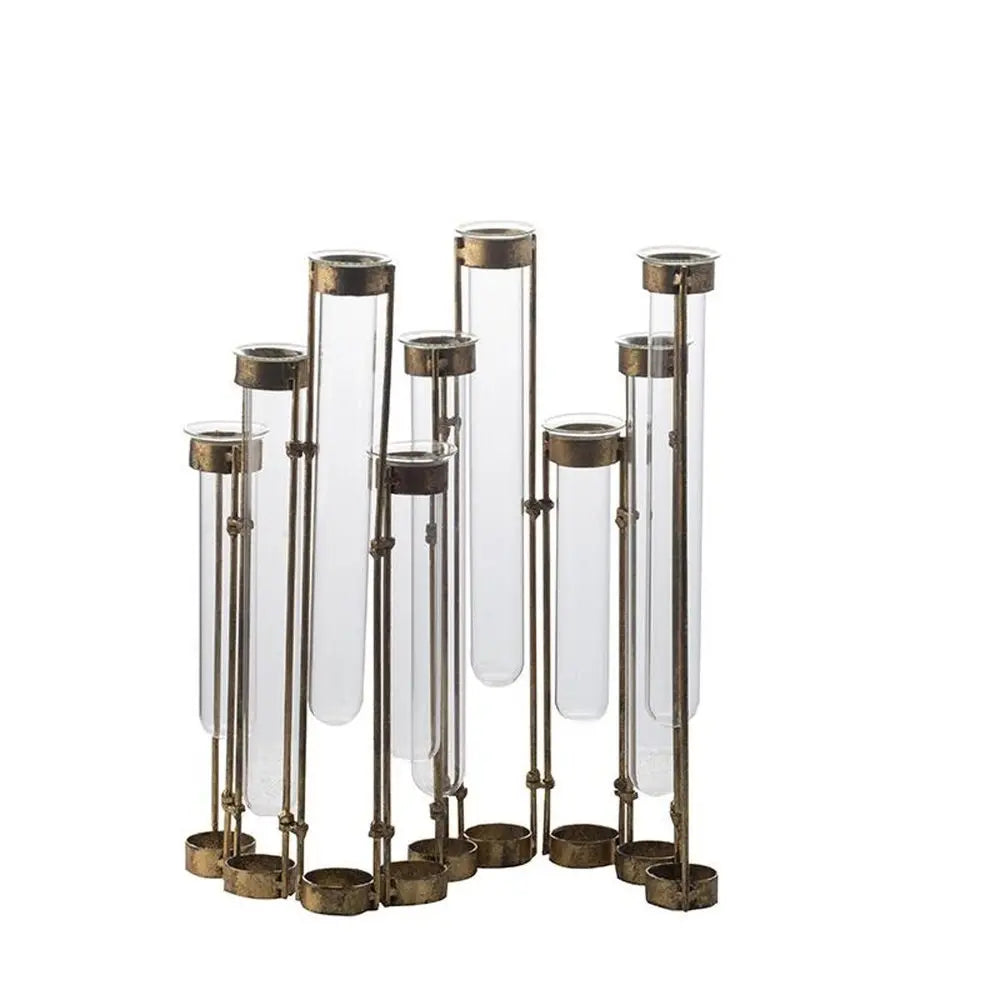 14" Bronze Tulip Enameled Cast Iron Table Vase - NOBLE HOME INTERIORS