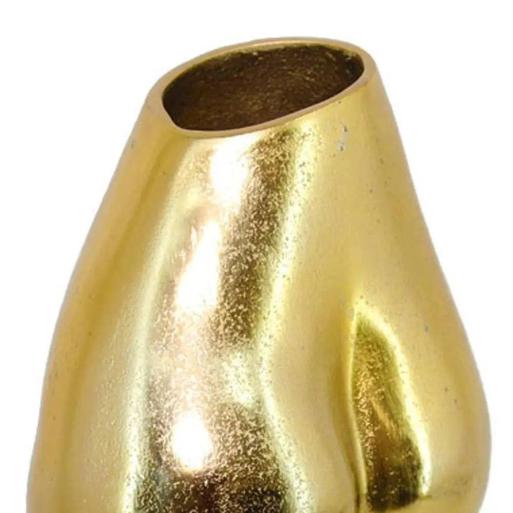14" Gold Cast Aluminum Female Form Table Vase - NOBLE HOME INTERIORS