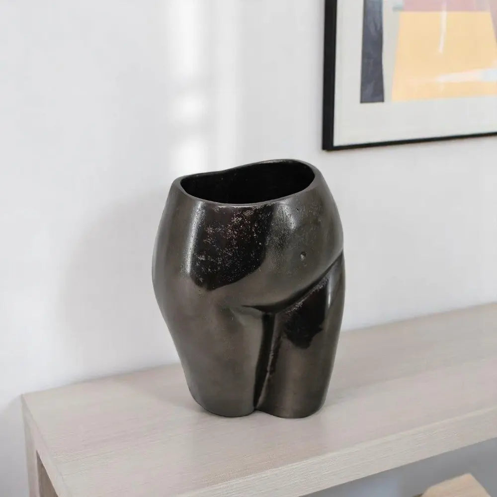 14" Gold Cast Aluminum Female Form Table Vase - NOBLE HOME INTERIORS