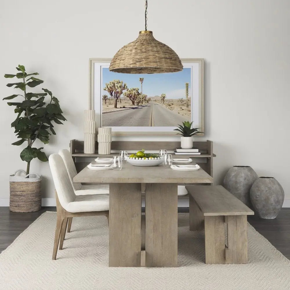 14" Sand Organic Textured Ceramic Cylinder Table Vase - NOBLE HOME INTERIORS