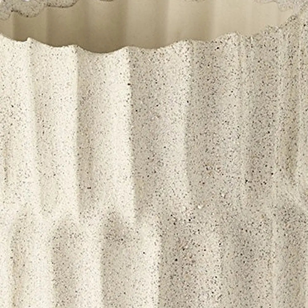 14" Sand Organic Textured Ceramic Cylinder Table Vase - NOBLE HOME INTERIORS