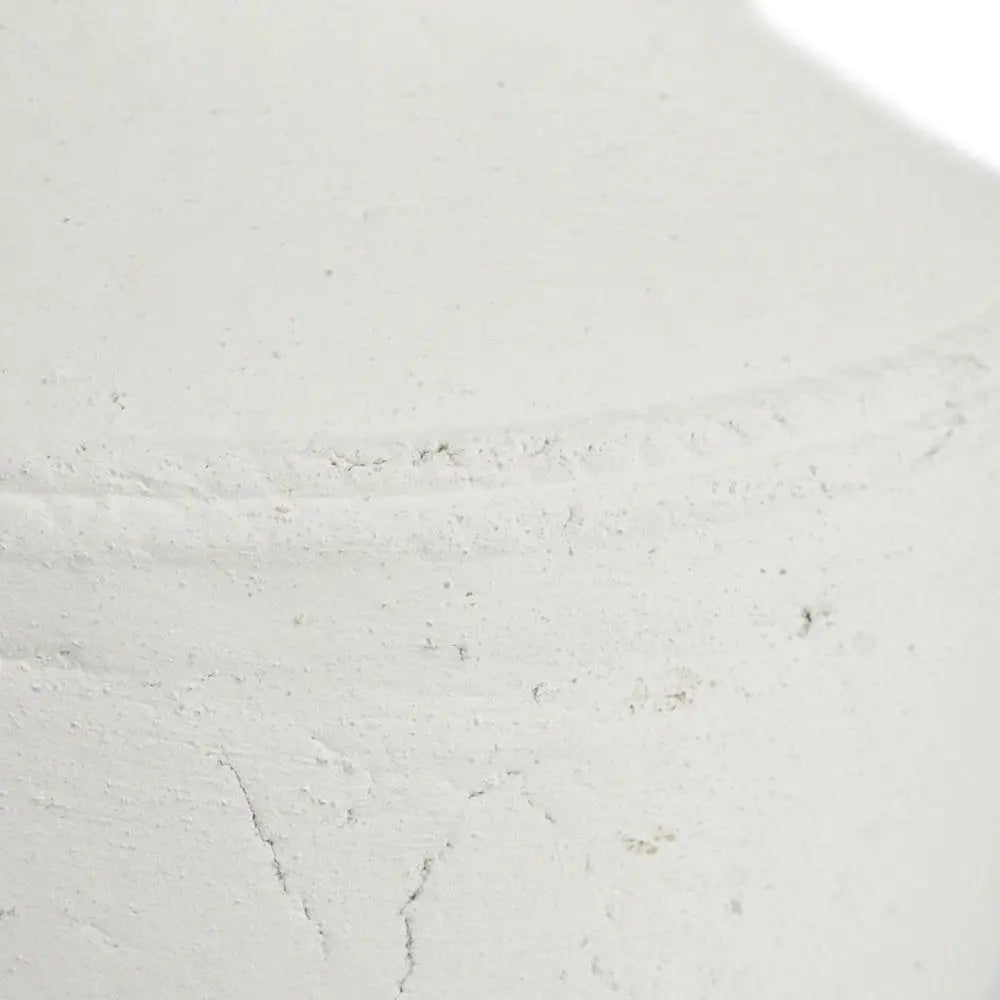 14" White Terracotta Round Jug Vase - NOBLE HOME INTERIORS