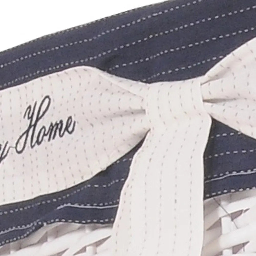 14" X 17.5" X 19.5" White blue rectangular willow Basket Set Of 5 - NOBLE HOME INTERIORS