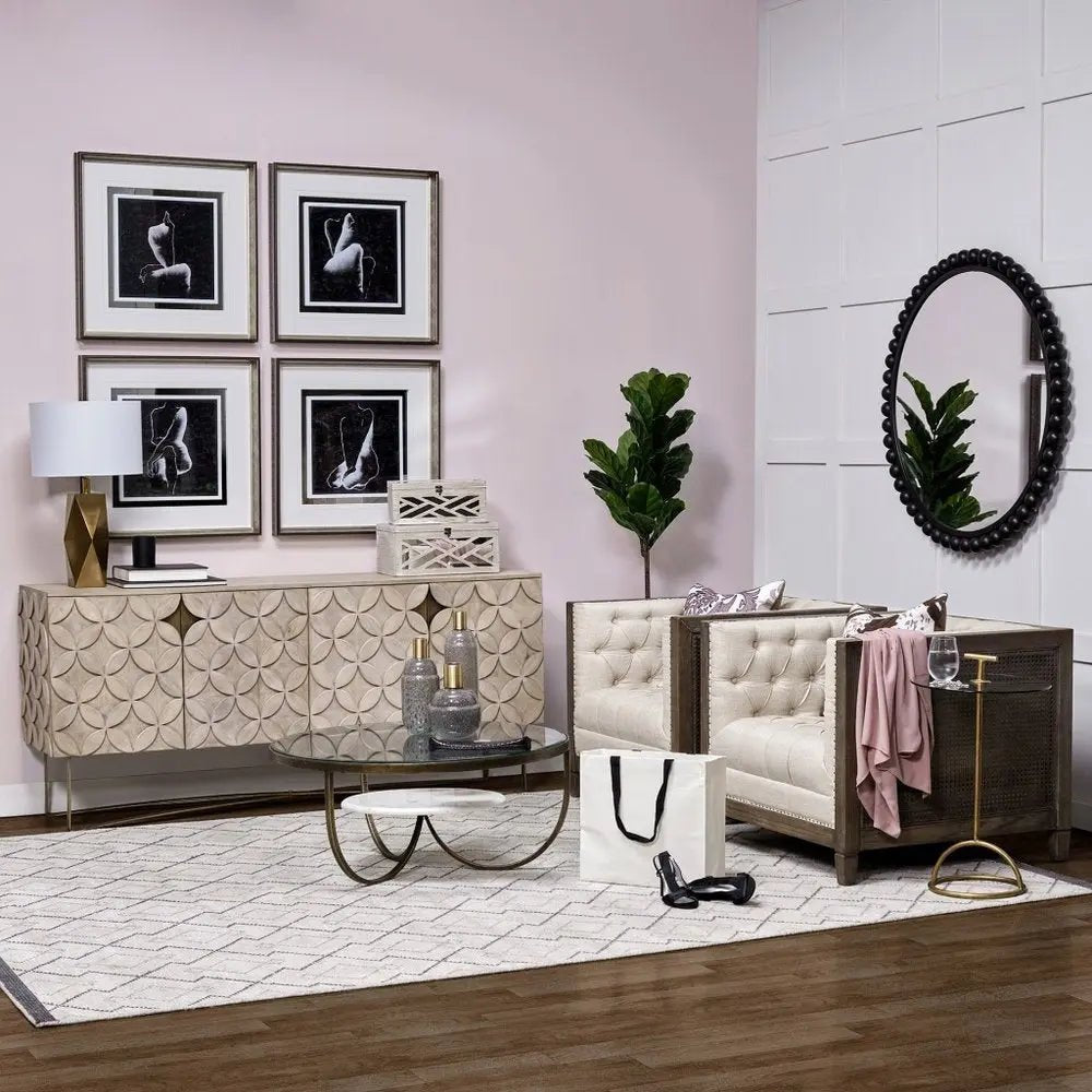 16" Off White Solid Wood Desk Organizer - NOBLE HOME INTERIORS