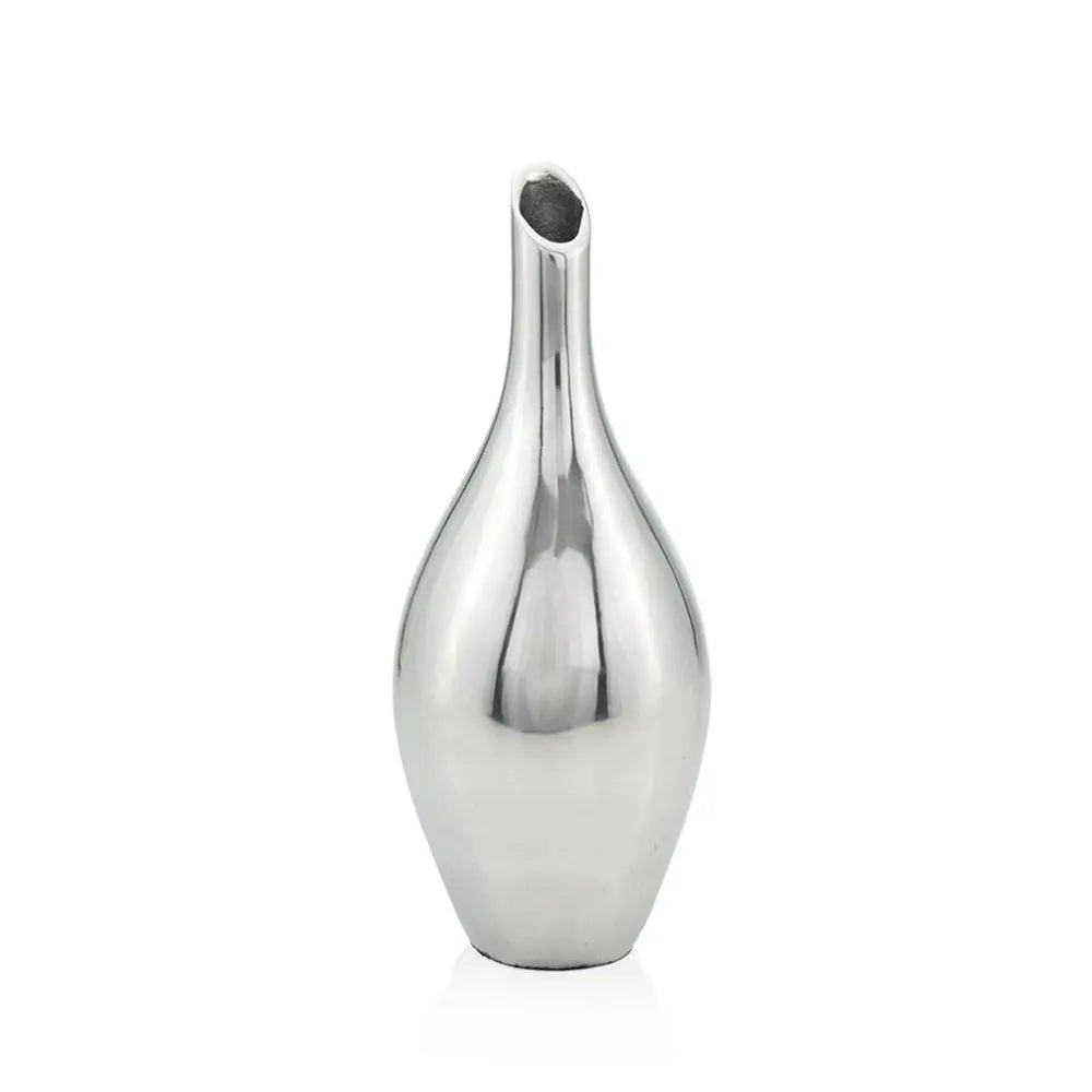 16" Silver Bud Aluminum Table Vase - NOBLE HOME INTERIORS