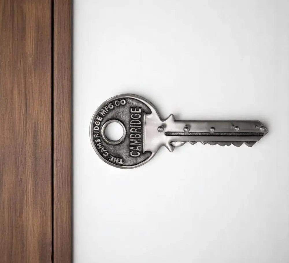 16" Silver Five Hook Wall Mount Key Shaped Coat Rack - NOBLE HOME INTERIORS