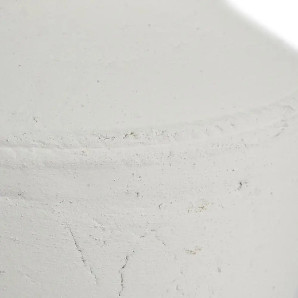 16" White Terracotta Round Jug Vase - NOBLE HOME INTERIORS