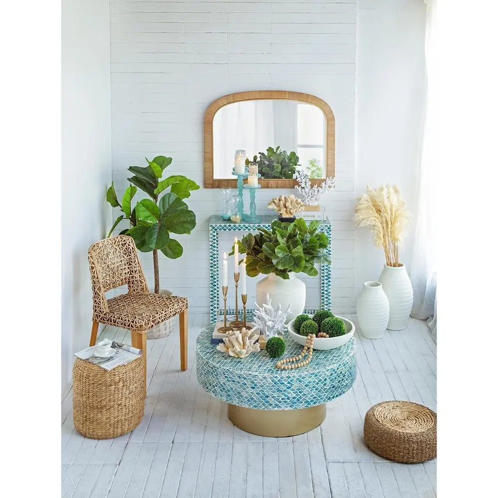 16" White Terracotta Round Jug Vase - NOBLE HOME INTERIORS