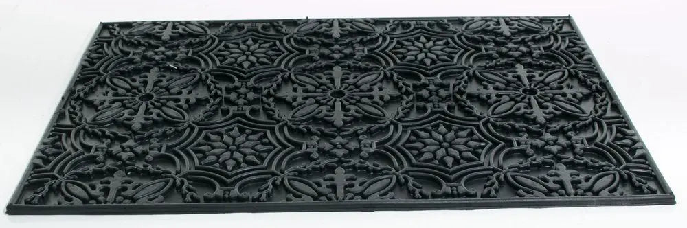 16" X 24" Black Rubber Outdoor Door Mat - NOBLE HOME INTERIORS