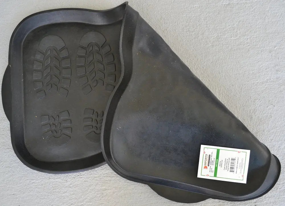16" X 32" Black Rubber Outdoor Boot Tray - NOBLE HOME INTERIORS