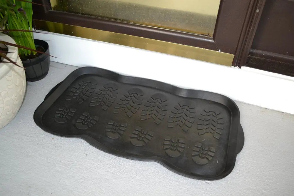 16" X 32" Black Rubber Outdoor Boot Tray - NOBLE HOME INTERIORS
