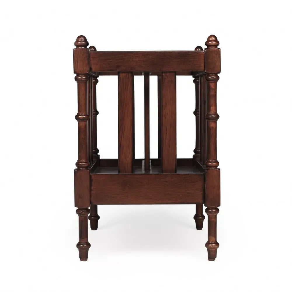 17" Brown Solid Wood Magazine Holder - NOBLE HOME INTERIORS