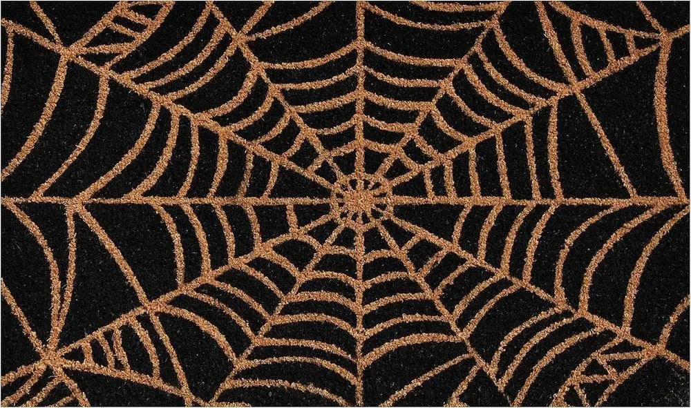 17" X 29" Black And Natural Halloween Halloween Outdoor Coir Door Mat - NOVA HOME FURNITURE