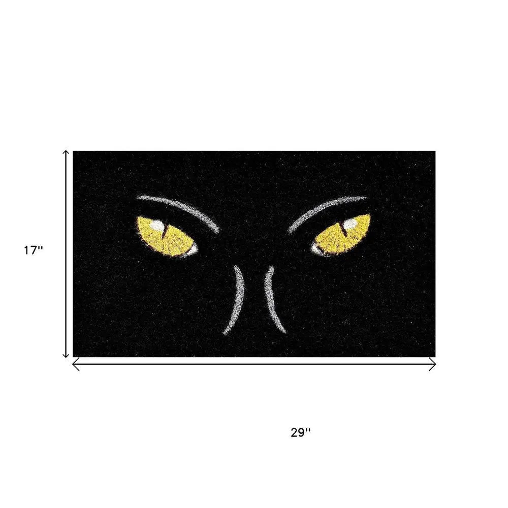 17" X 29" Black And White Halloween Halloween Outdoor Coir Door Mat - NOVA HOME FURNITURE