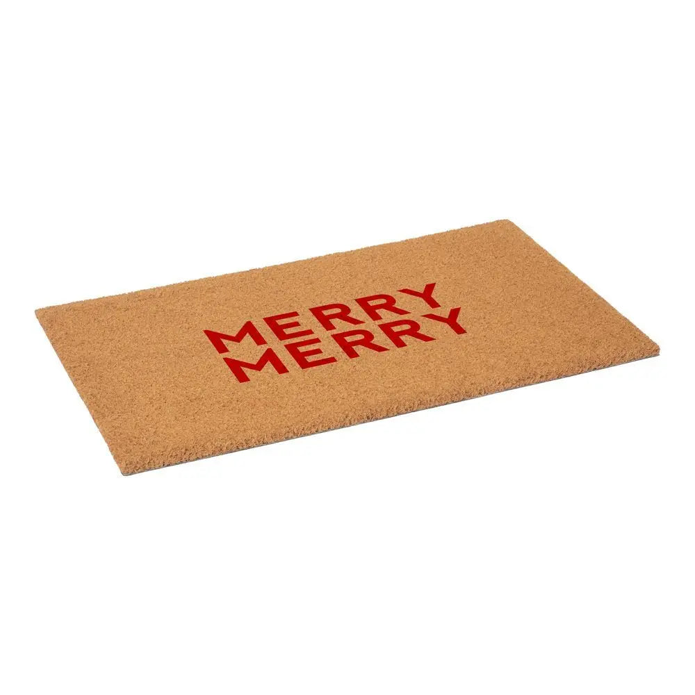 17" X 29" Brown And Black Christmas Outdoor Coir Door Mat - NOBLE HOME INTERIORS