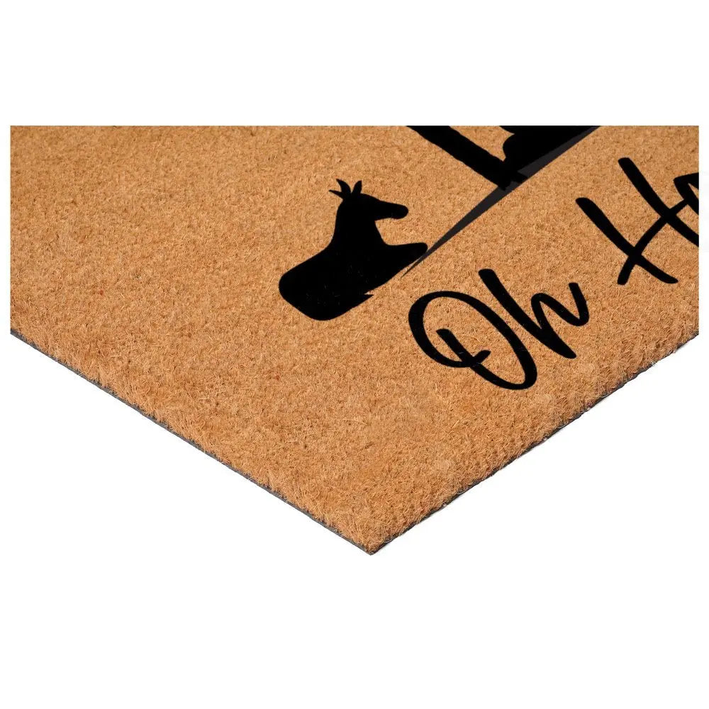17" X 29" Brown And Black Christmas Outdoor Coir Door Mat - NOVA HOME FURNITURE