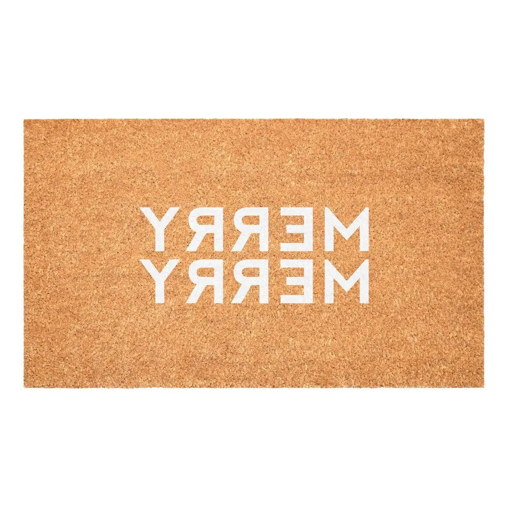 17" X 29" Brown And Black Christmas Outdoor Coir Door Mat - NOBLE HOME INTERIORS