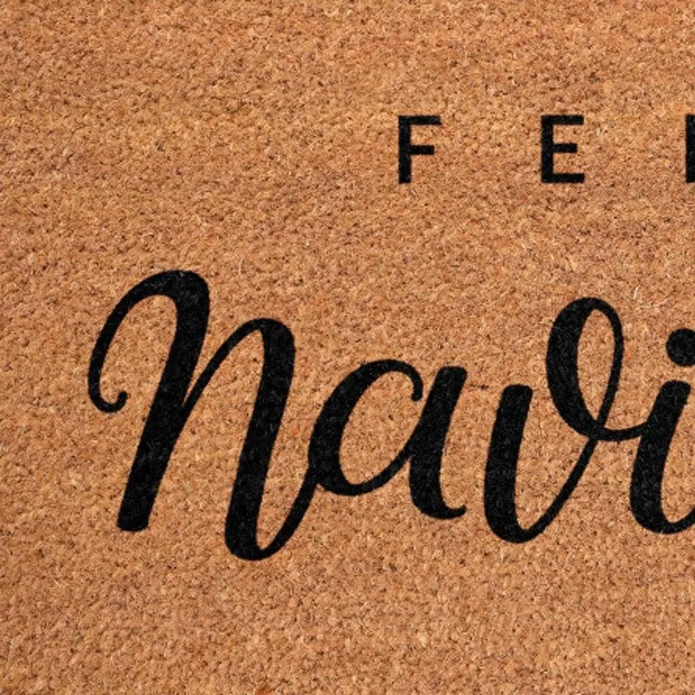 17" X 29" Brown And Black Christmas Outdoor Coir Door Mat - NOBLE HOME INTERIORS