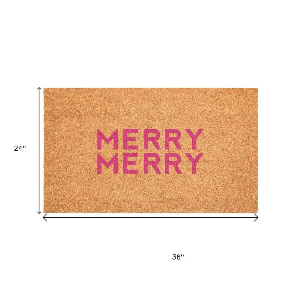 17" X 29" Brown And Black Christmas Outdoor Coir Door Mat - NOVA HOME FURNITURE