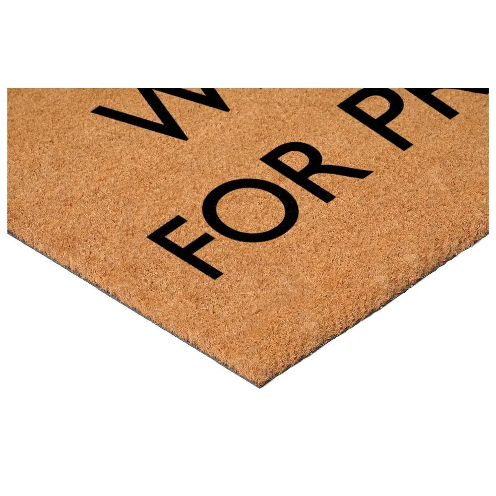 17" X 29" Brown And Black Christmas Outdoor Coir Door Mat - NOVA HOME FURNITURE