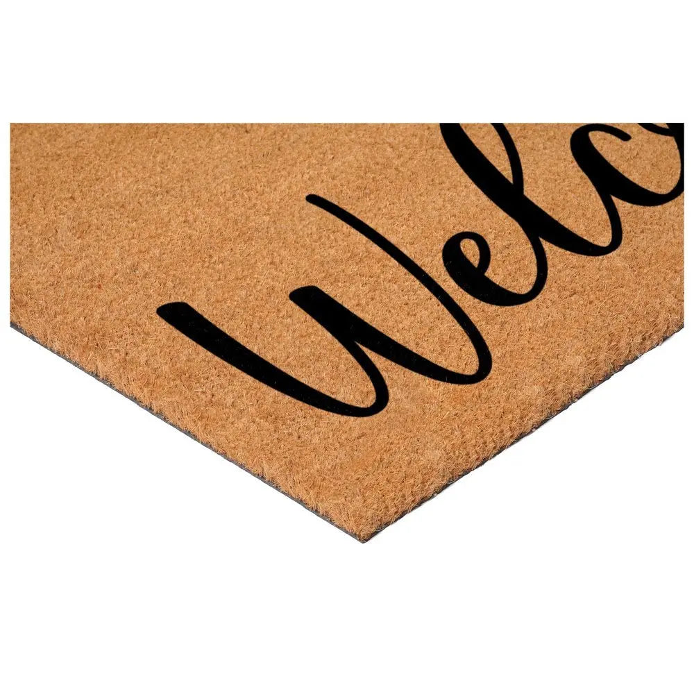 17" X 29" Brown And Black Christmas Outdoor Coir Door Mat - NOVA HOME FURNITURE