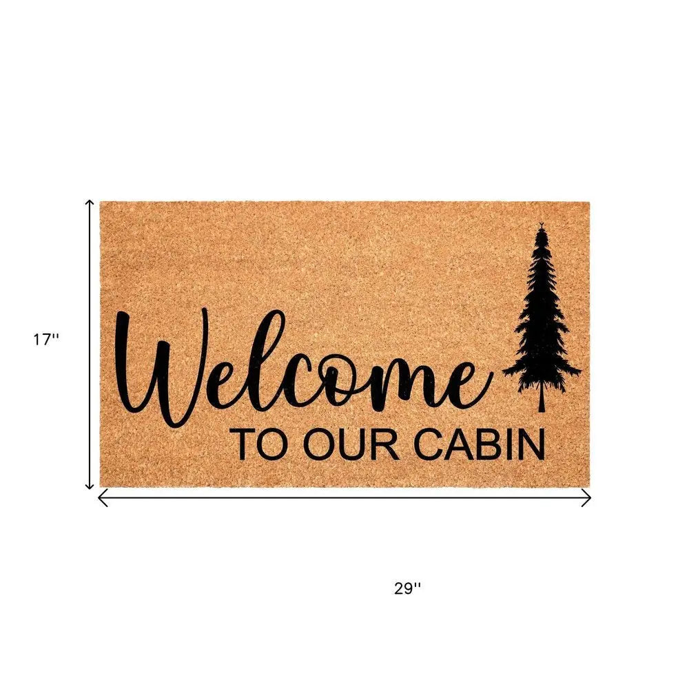 17" X 29" Brown And Black Christmas Outdoor Coir Door Mat - NOVA HOME FURNITURE