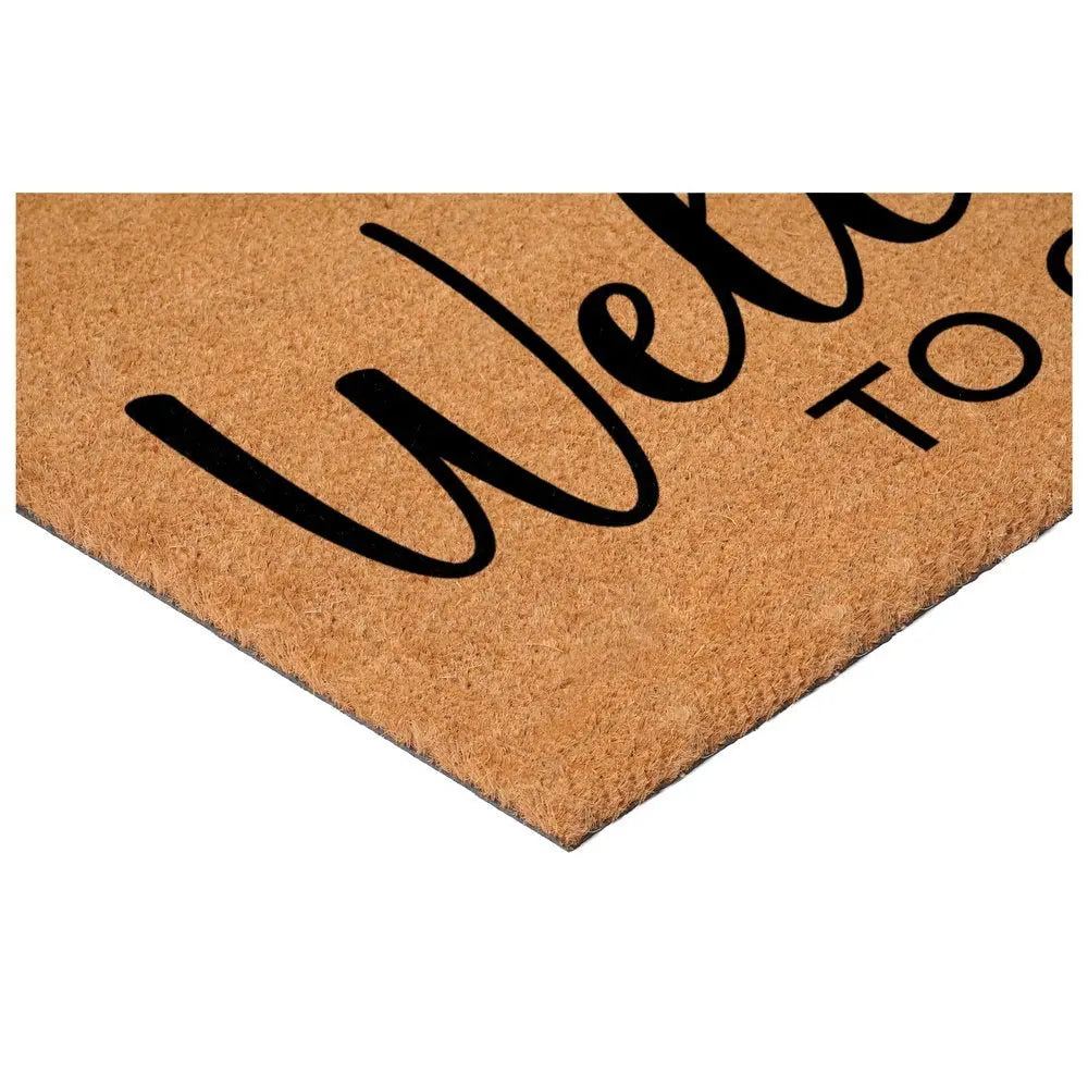 17" X 29" Brown And Black Christmas Outdoor Coir Door Mat - NOVA HOME FURNITURE