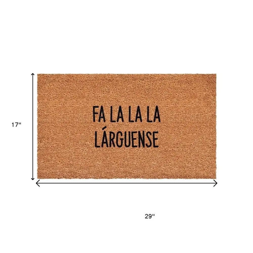 17" X 29" Brown And Black Christmas Outdoor Coir Door Mat - NOVA HOME FURNITURE